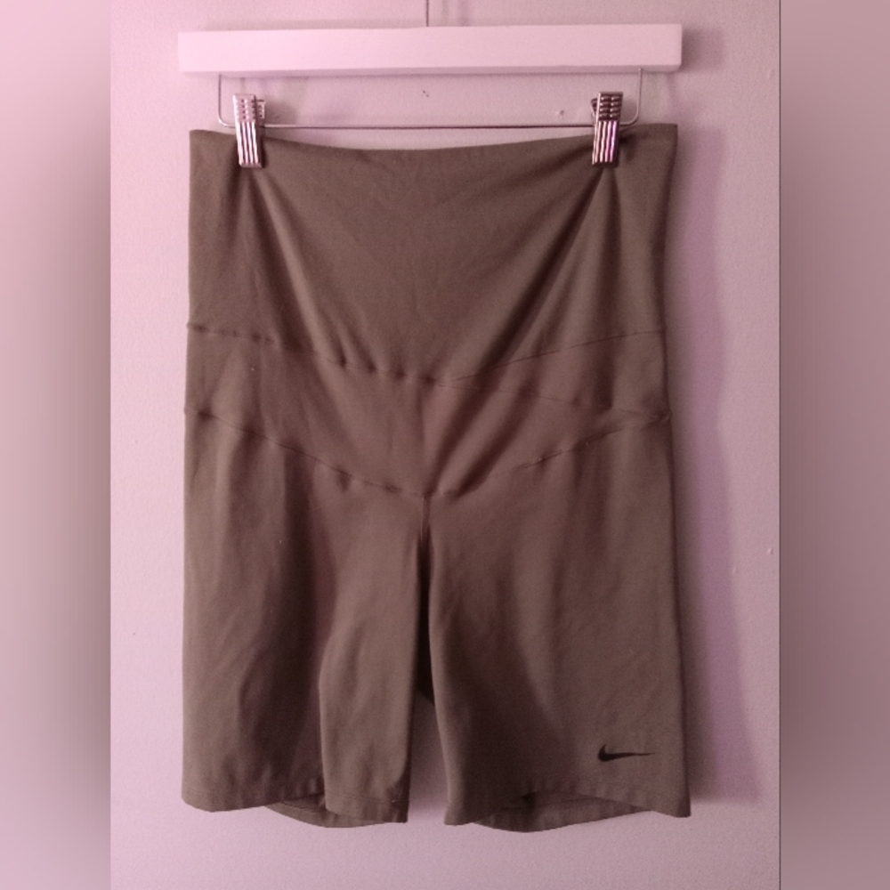 Green Nike Maternity Biker Shorts